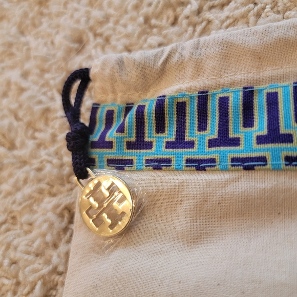 Tory Burch Miller Soft Patent Leather Sandals Metallic Navy Size 10.5 - Picture 14 of 17